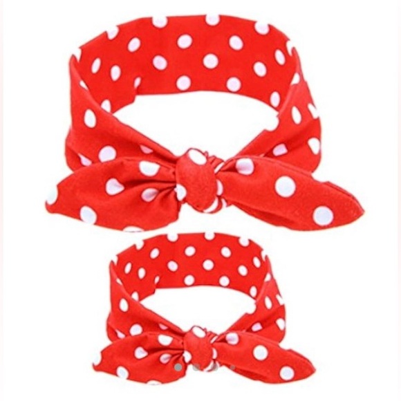 mommy and me Other - NWT VTG Style Rockabilly Country Mommy And Me Headband Set Red White Dotted